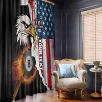 Personalized United States Billiards Window Curtain Eagle On Fire 8 Ball - Wonder Print Shop