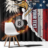 Personalized United States Billiards Window Curtain Eagle On Fire 8 Ball - Wonder Print Shop
