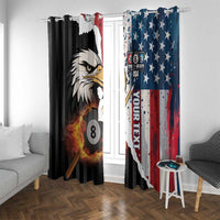 Personalized United States Billiards Window Curtain Eagle On Fire 8 Ball - Wonder Print Shop
