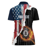 Personalized United States Billiards Women Polo Shirt Eagle On Fire 8 Ball - Wonder Print Shop