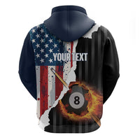 Personalized United States Billiards Zip Hoodie Eagle On Fire 8 Ball - Wonder Print Shop