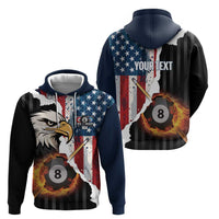 Personalized United States Billiards Zip Hoodie Eagle On Fire 8 Ball - Wonder Print Shop