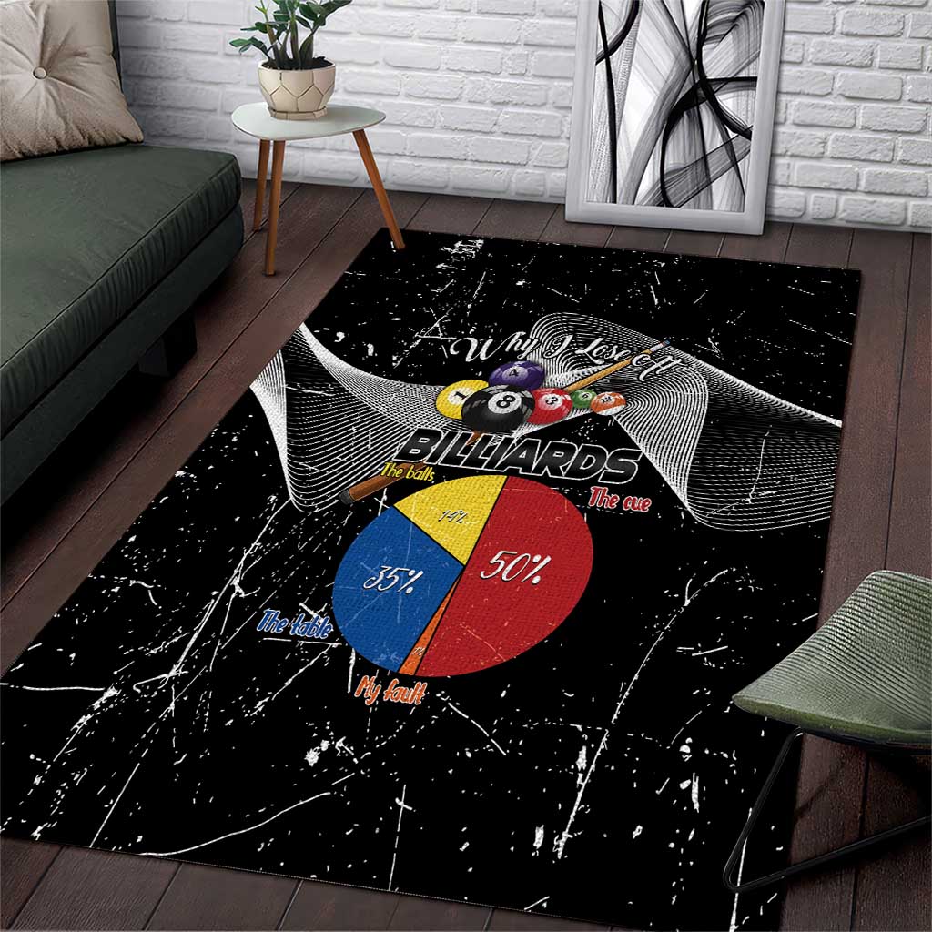 Why I Lose At Billiards Area Rug Funny Grunge Style - Wonder Print Shop