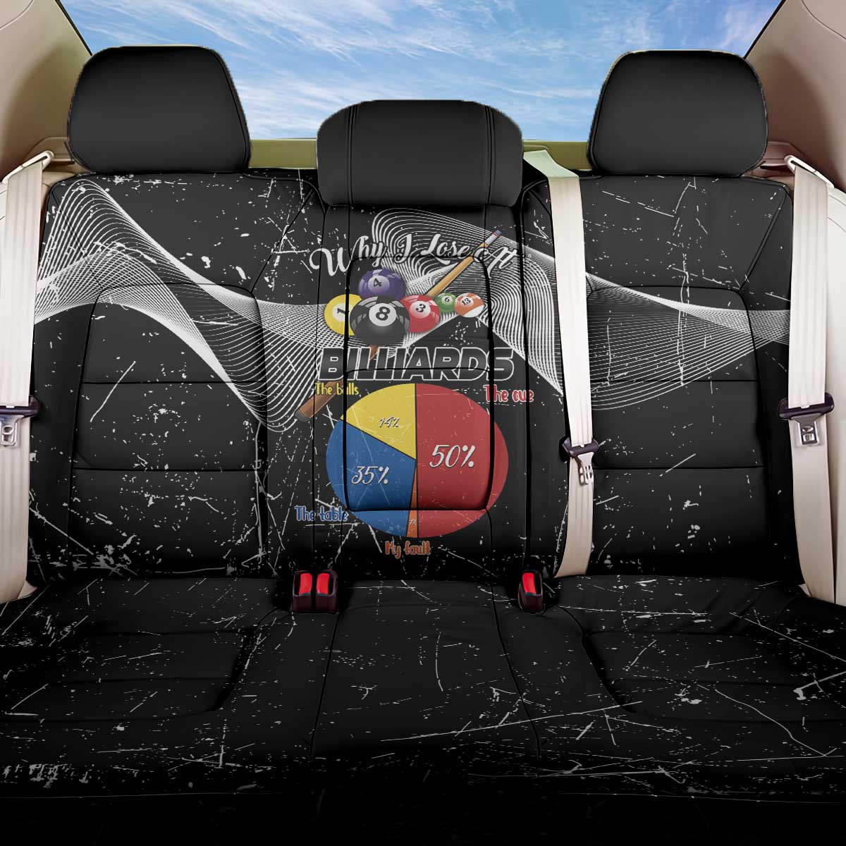 Why I Lose At Billiards Back Car Seat Cover Funny Grunge Style - Wonder Print Shop
