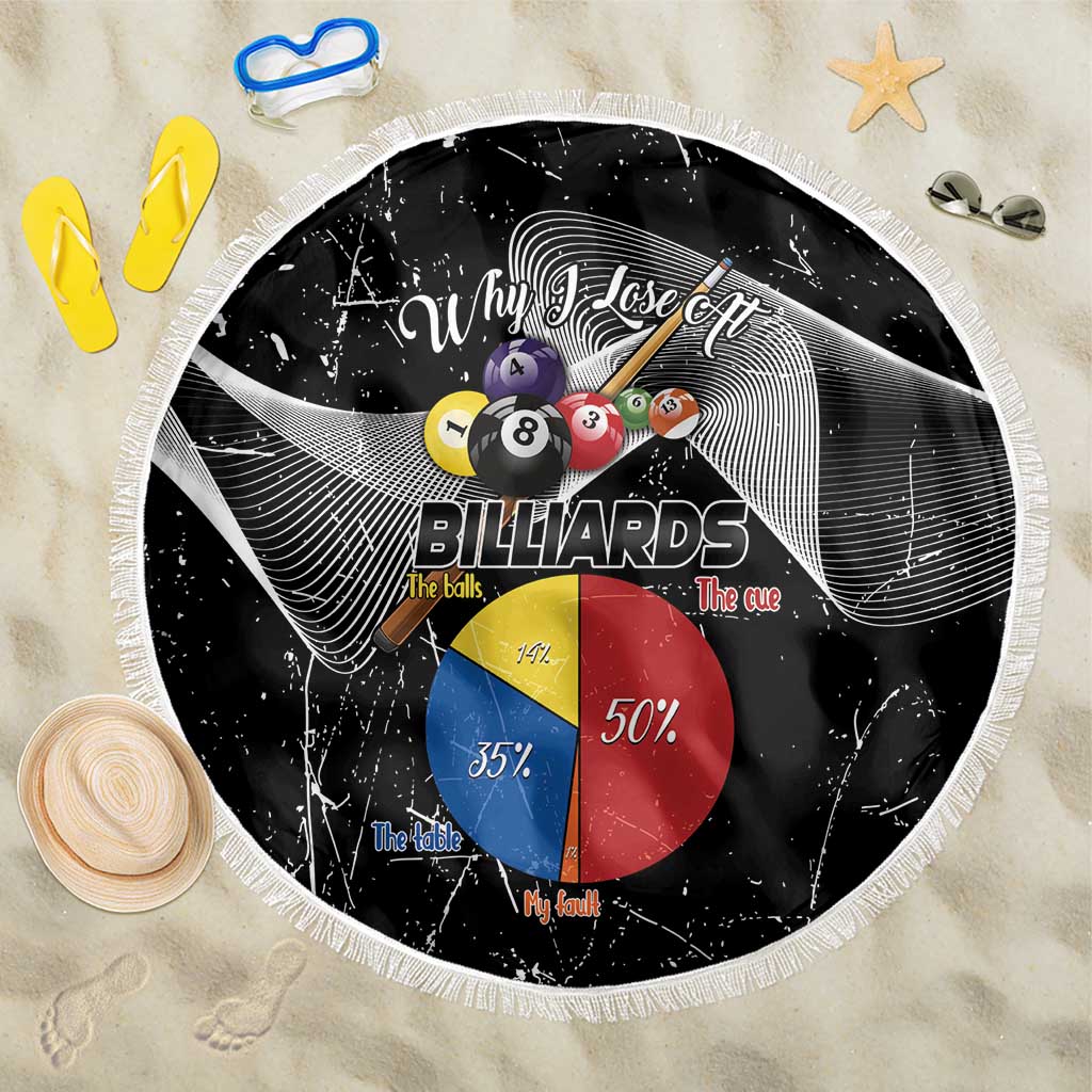 Why I Lose At Billiards Beach Blanket Funny Grunge Style - Wonder Print Shop