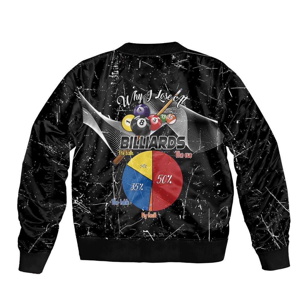 Why I Lose At Billiards Bomber Jacket Funny Grunge Style - Wonder Print Shop