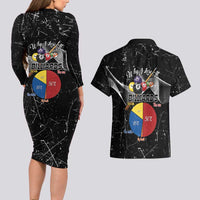 Why I Lose At Billiards Couples Matching Long Sleeve Bodycon Dress and Hawaiian Shirt Funny Grunge Style - Wonder Print Shop