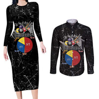 Why I Lose At Billiards Couples Matching Long Sleeve Bodycon Dress and Long Sleeve Button Shirt Funny Grunge Style - Wonder Print Shop