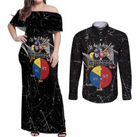 Why I Lose At Billiards Couples Matching Off Shoulder Maxi Dress and Long Sleeve Button Shirt Funny Grunge Style - Wonder Print Shop