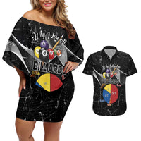 Why I Lose At Billiards Couples Matching Off Shoulder Short Dress and Hawaiian Shirt Funny Grunge Style - Wonder Print Shop