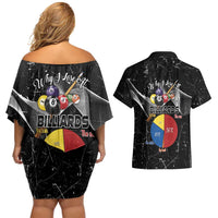 Why I Lose At Billiards Couples Matching Off Shoulder Short Dress and Hawaiian Shirt Funny Grunge Style - Wonder Print Shop