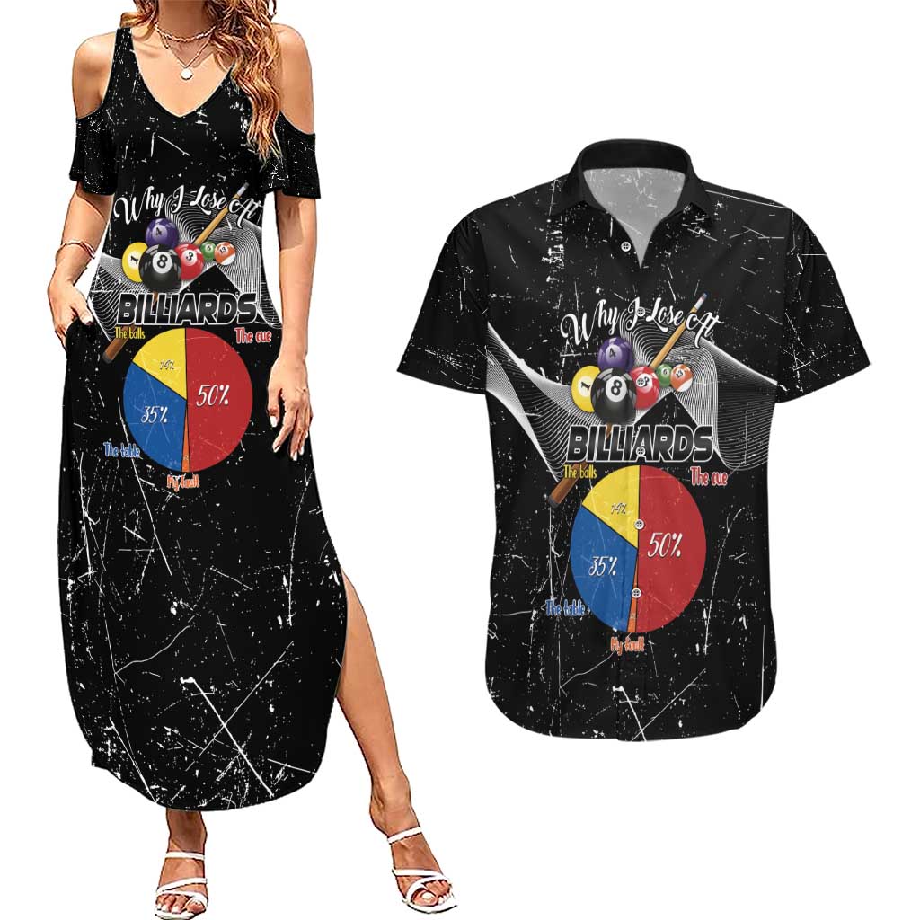 Why I Lose At Billiards Couples Matching Summer Maxi Dress and Hawaiian Shirt Funny Grunge Style - Wonder Print Shop