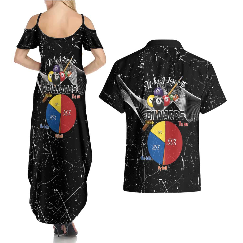 Why I Lose At Billiards Couples Matching Summer Maxi Dress and Hawaiian Shirt Funny Grunge Style - Wonder Print Shop