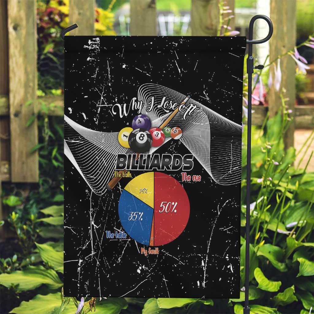 Why I Lose At Billiards Garden Flag Funny Grunge Style - Wonder Print Shop