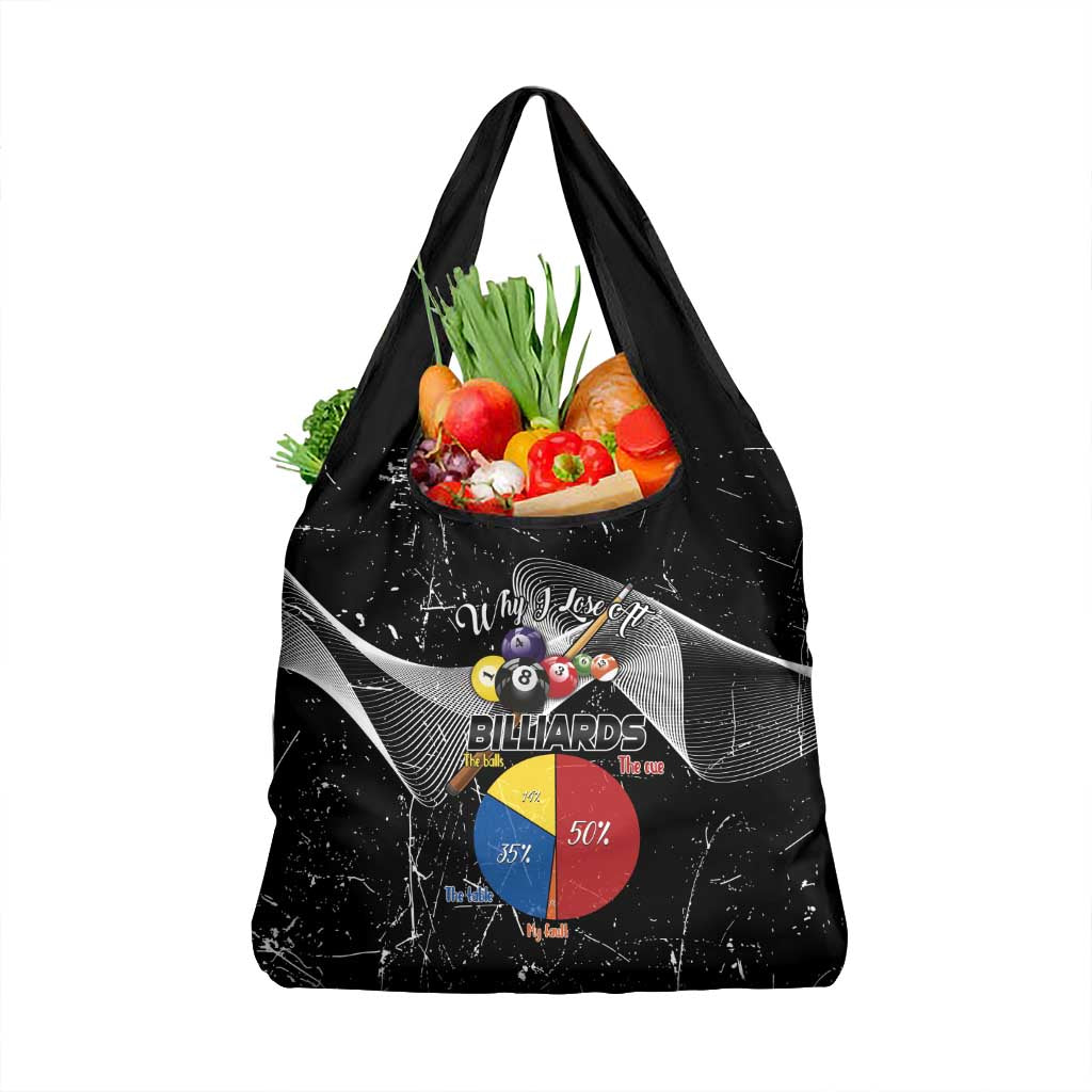 Why I Lose At Billiards Grocery Bag Funny Grunge Style - Wonder Print Shop