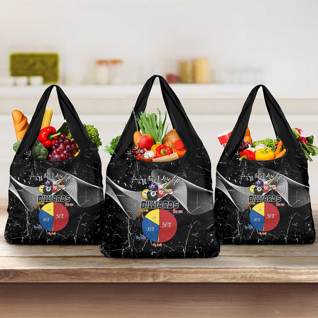 Why I Lose At Billiards Grocery Bag Funny Grunge Style - Wonder Print Shop