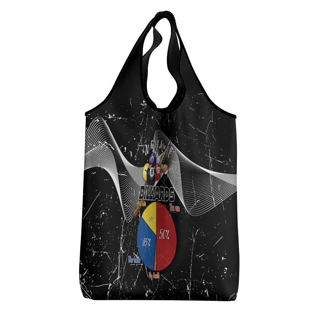 Why I Lose At Billiards Grocery Bag Funny Grunge Style - Wonder Print Shop