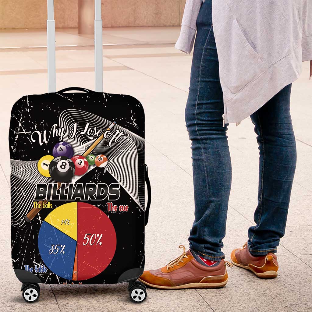 Why I Lose At Billiards Luggage Cover Funny Grunge Style - Wonder Print Shop