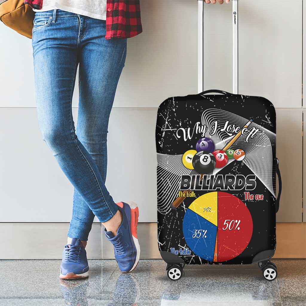 Why I Lose At Billiards Luggage Cover Funny Grunge Style - Wonder Print Shop