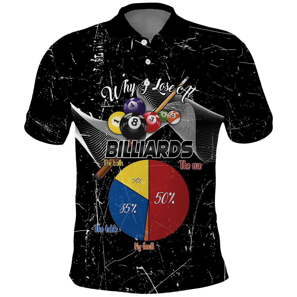 Why I Lose At Billiards Polo Shirt Funny Grunge Style - Wonder Print Shop
