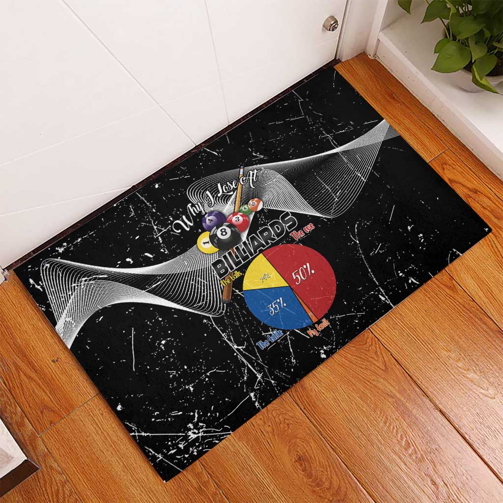 Why I Lose At Billiards Rubber Doormat Funny Grunge Style - Wonder Print Shop
