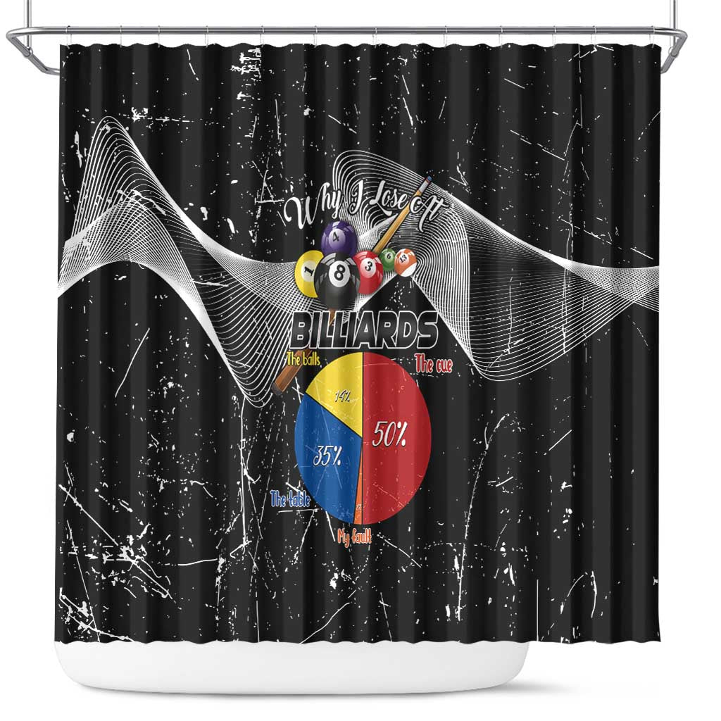 Why I Lose At Billiards Shower Curtain Funny Grunge Style - Wonder Print Shop