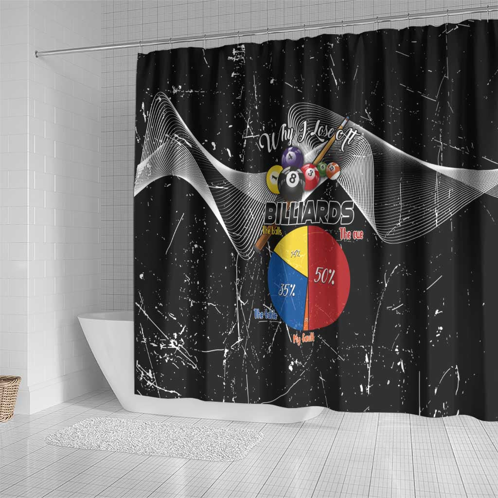 Why I Lose At Billiards Shower Curtain Funny Grunge Style - Wonder Print Shop
