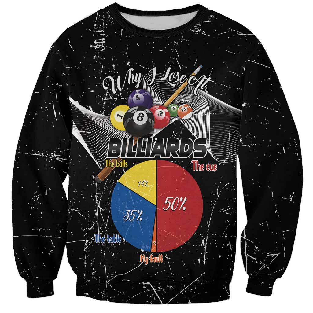 Why I Lose At Billiards Sweatshirt Funny Grunge Style - Wonder Print Shop