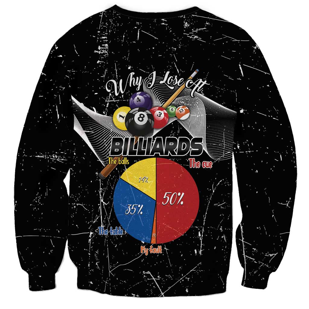 Why I Lose At Billiards Sweatshirt Funny Grunge Style - Wonder Print Shop