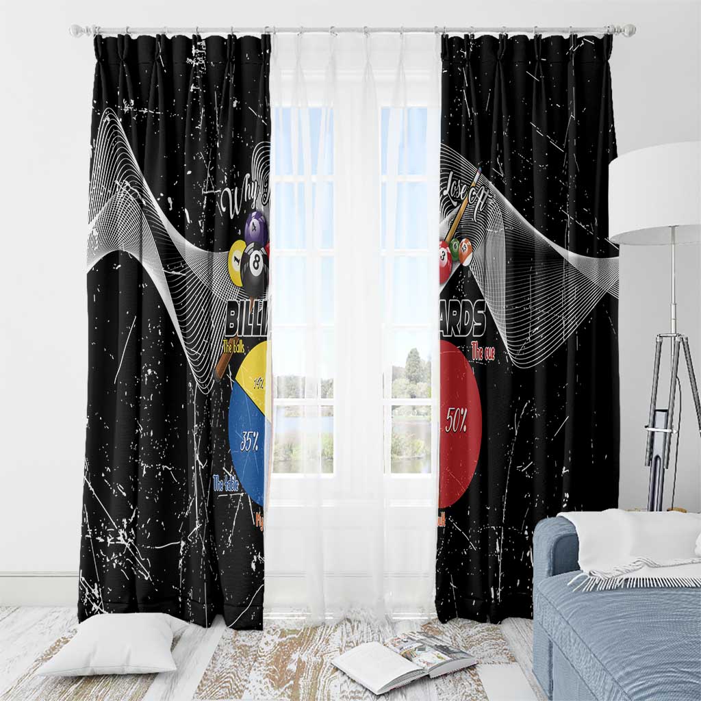 Why I Lose At Billiards Window Curtain Funny Grunge Style - Wonder Print Shop