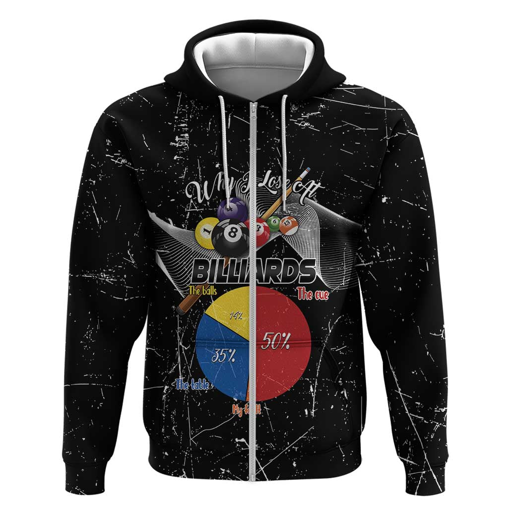 Why I Lose At Billiards Zip Hoodie Funny Grunge Style - Wonder Print Shop