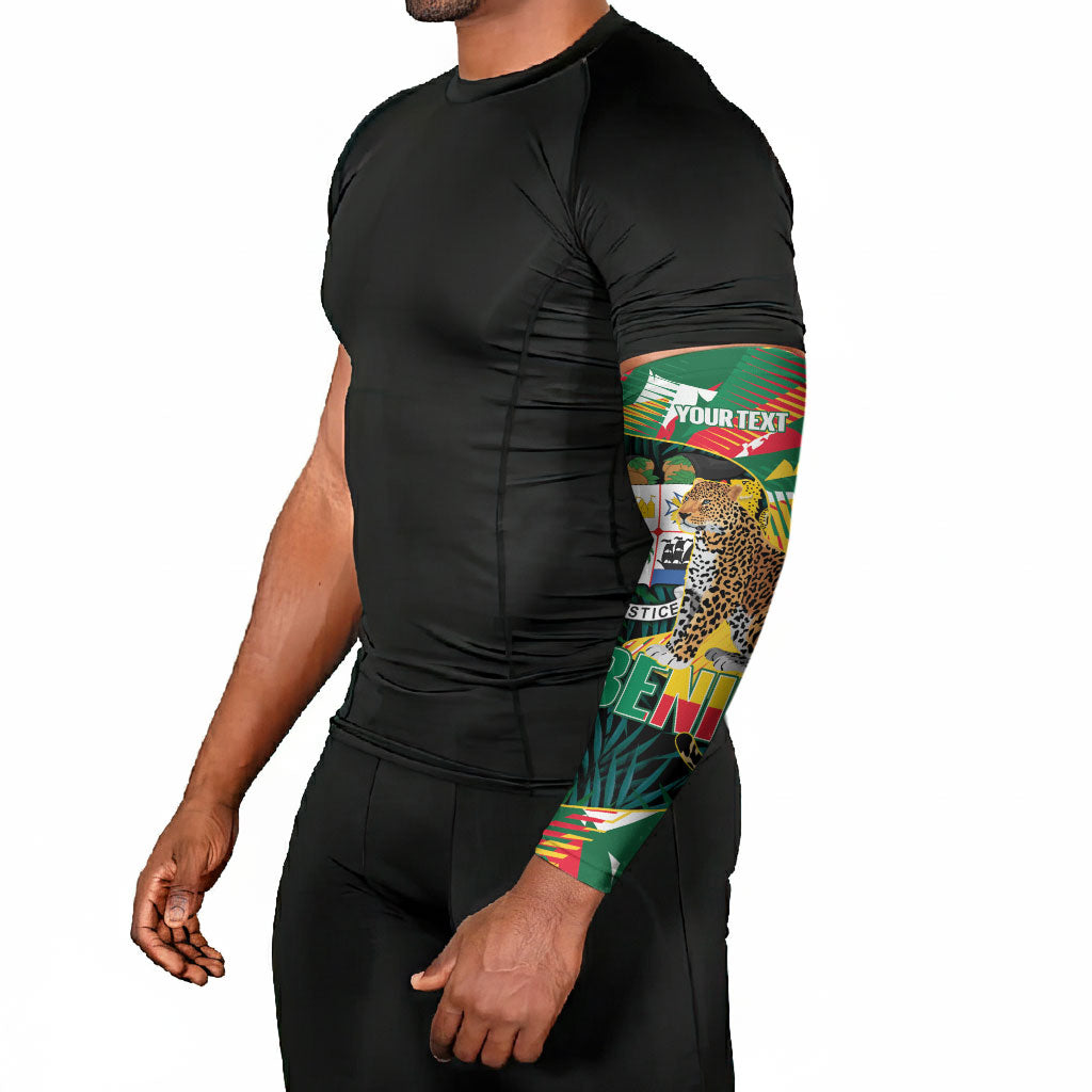 Personalized Benin Independence Day Arm Sleeves Coat Of Arms Leopard Oil Palm Leaves
