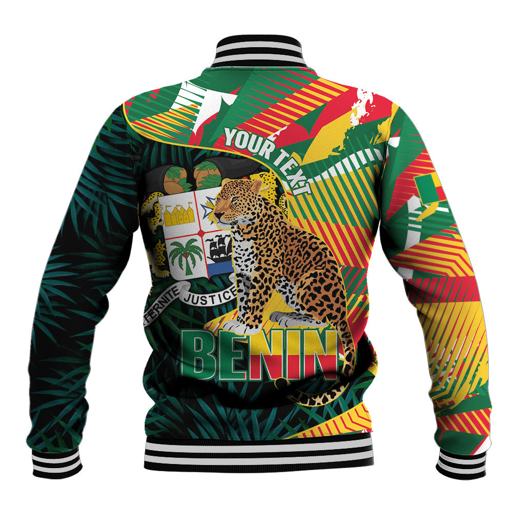 Personalized Benin Independence Day Baseball Jacket Coat Of Arms Leopard Oil Palm Leaves