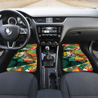 Personalized Benin Independence Day Car Mats Coat Of Arms Leopard Oil Palm Leaves