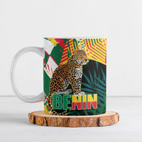 Personalized Benin Independence Day Ceramic Mug Coat Of Arms Leopard Oil Palm Leaves