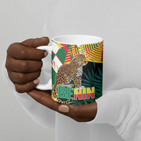 Personalized Benin Independence Day Ceramic Mug Coat Of Arms Leopard Oil Palm Leaves