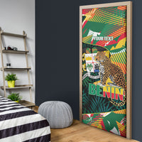 Personalized Benin Independence Day Door Cover Coat Of Arms Leopard Oil Palm Leaves