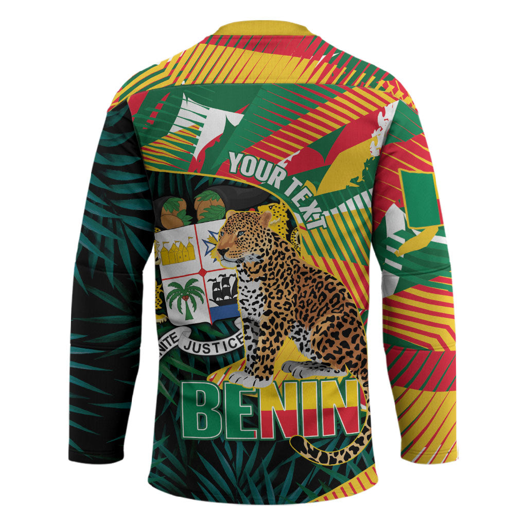 Personalized Benin Independence Day Hockey Jersey Coat Of Arms Leopard Oil Palm Leaves