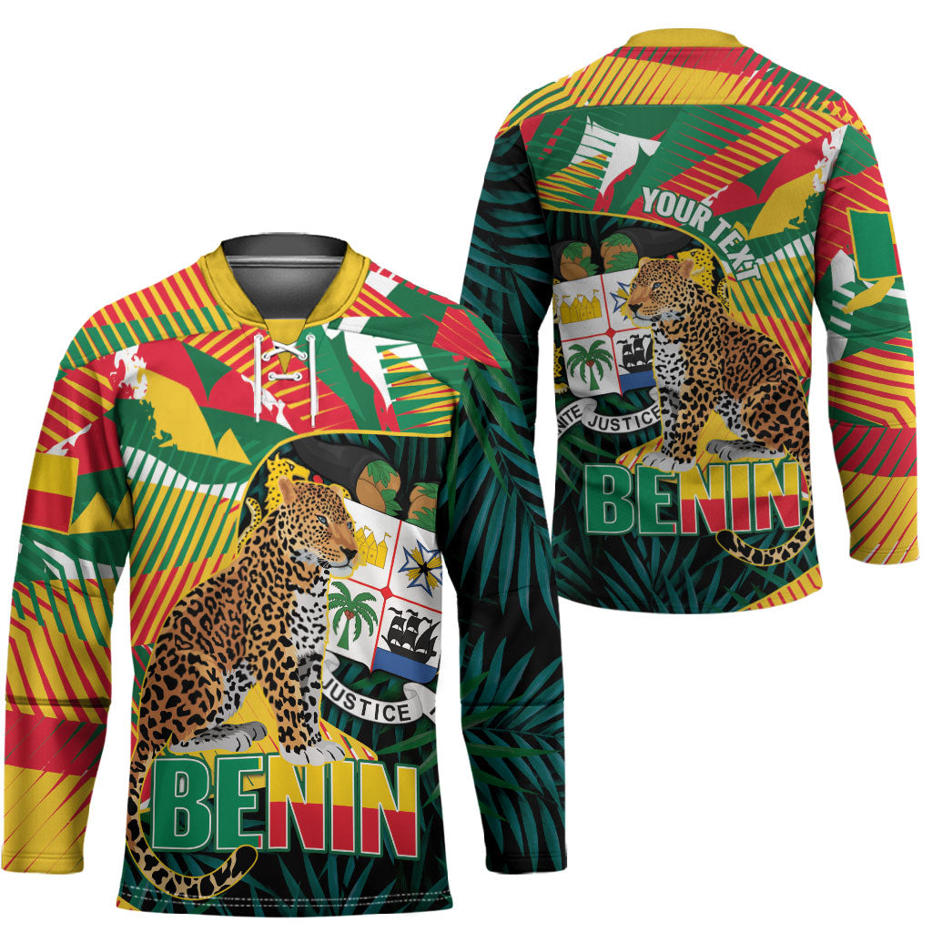 Personalized Benin Independence Day Hockey Jersey Coat Of Arms Leopard Oil Palm Leaves