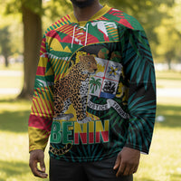 Personalized Benin Independence Day Hockey Jersey Coat Of Arms Leopard Oil Palm Leaves