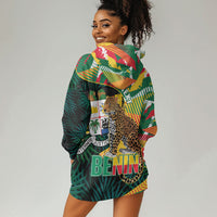 Personalized Benin Independence Day Hoodie Dress Coat Of Arms Leopard Oil Palm Leaves