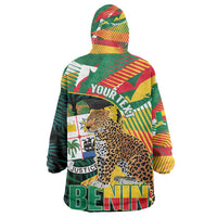 Personalized Benin Independence Day Kid Wearable Blanket Hoodie Coat Of Arms Leopard Oil Palm Leaves