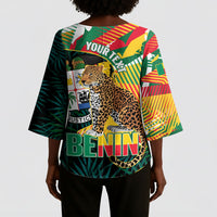 Personalized Benin Independence Day Kimono Sleeve Blouse Coat Of Arms Leopard Oil Palm Leaves