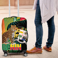 Benin Independence Day Luggage Cover Coat Of Arms Leopard Oil Palm Leaves