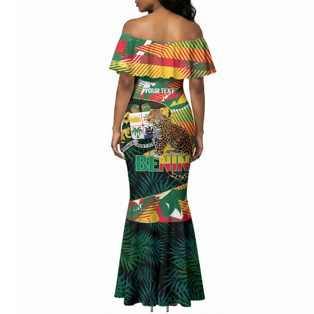 Personalized Benin Independence Day Mermaid Dress Coat Of Arms Leopard Oil Palm Leaves