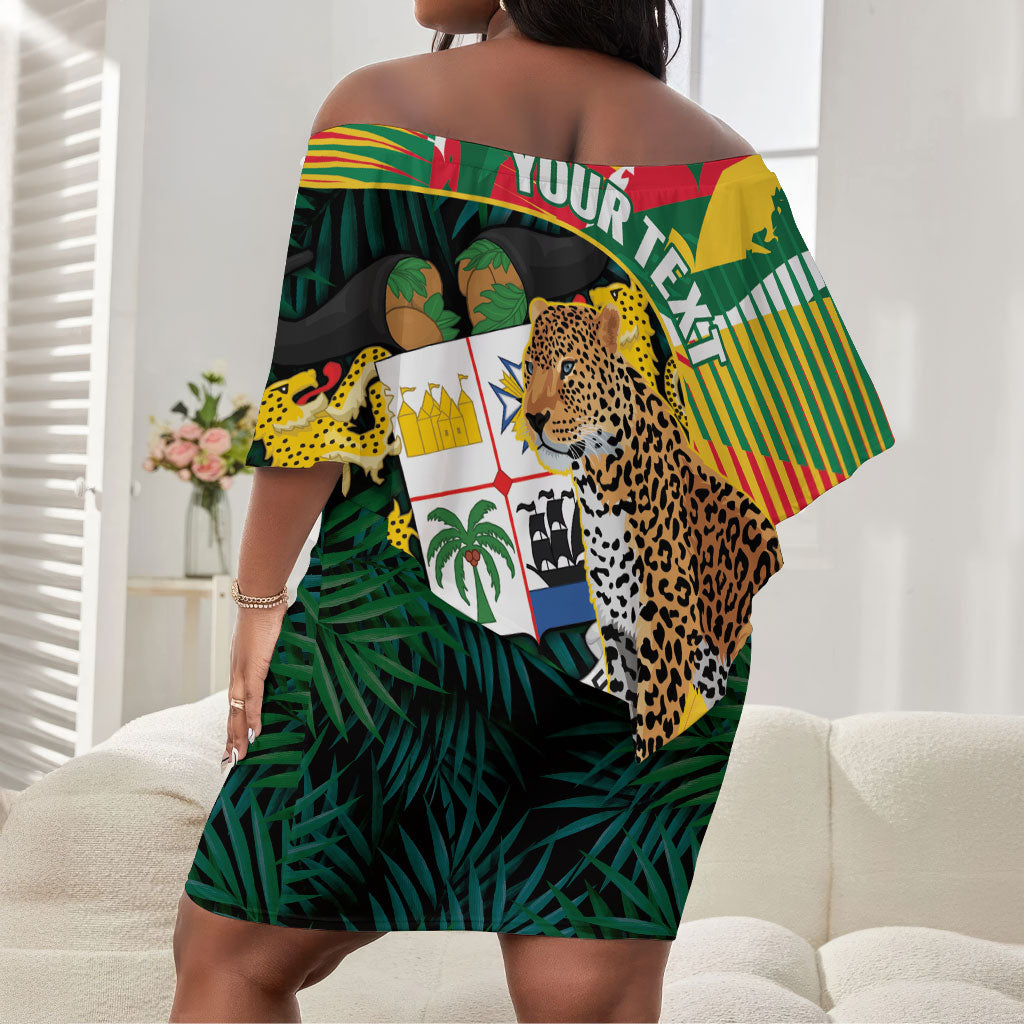 Personalized Benin Independence Day Off Shoulder Short Dress Coat Of Arms Leopard Oil Palm Leaves