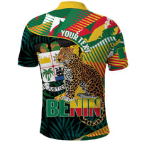 Personalized Benin Independence Day Polo Shirt Coat Of Arms Leopard Oil Palm Leaves