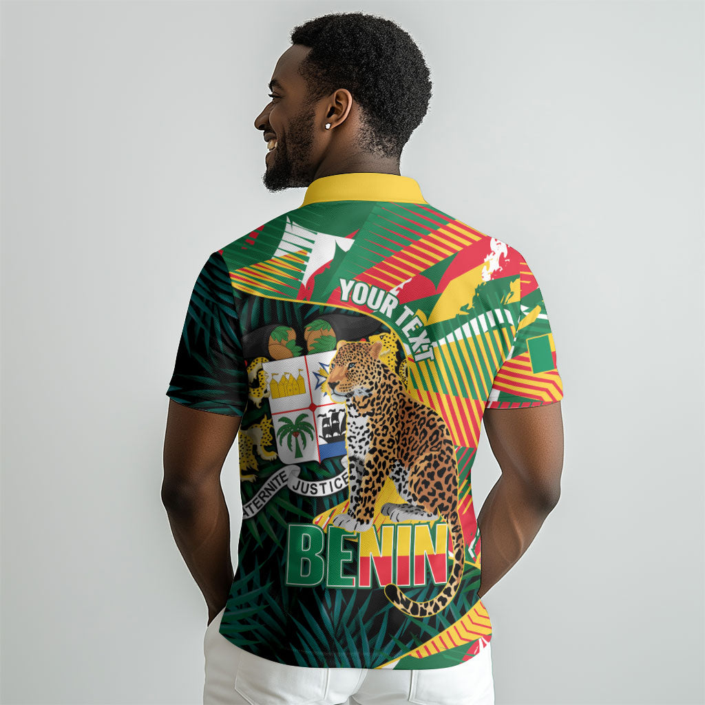 Personalized Benin Independence Day Polo Shirt Coat Of Arms Leopard Oil Palm Leaves LT14