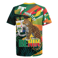 Personalized Benin Independence Day Rugby Jersey Coat Of Arms Leopard Oil Palm Leaves