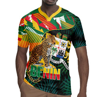 Personalized Benin Independence Day Rugby Jersey Coat Of Arms Leopard Oil Palm Leaves